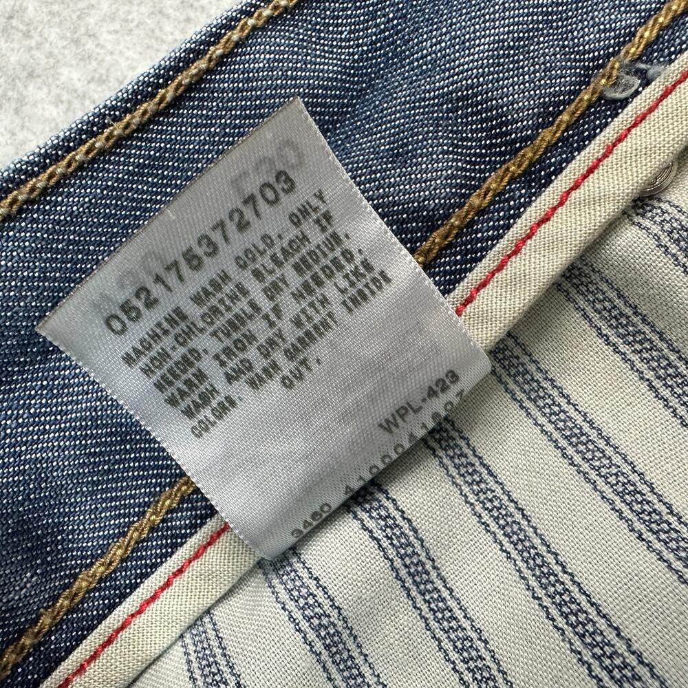 Levi's 527 Denim Skirt WMNS 30 Blue Raw Hem Zip Fly A-Line Reworked Upcycle Vtg - Picture 4 of 8